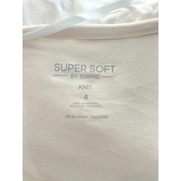 TORRID Super Soft Tie-Front Cardigan Plus Size 4X Long Sleeve Ivory NWT - Picture 5 of 9